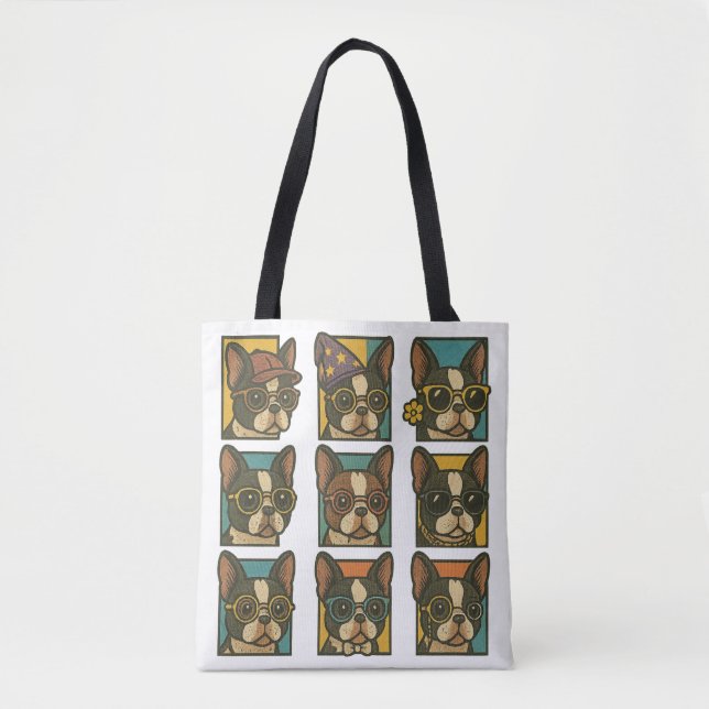 Tote Bag Trendsetters Boston Terrier (Devant)