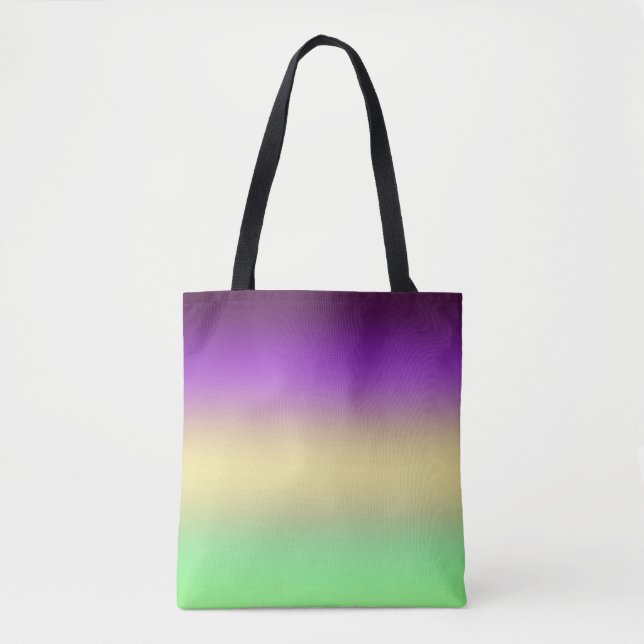 Tote Bag Trendy dark purple light yellow green gradient  (Devant)