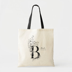Tote Bag Trendy farmhouse rustic Letter B monogrammed