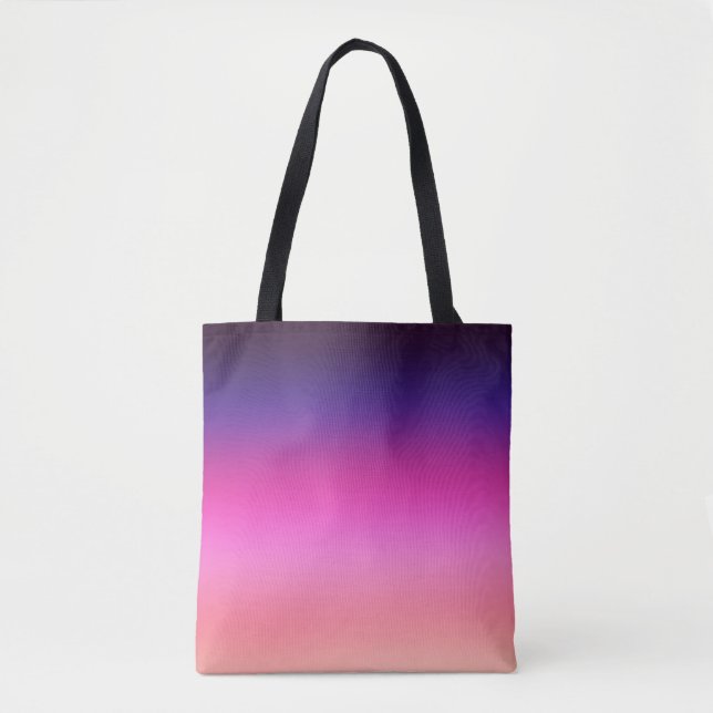 Tote Bag Trendy neon pink purple and light orange gradient  (Devant)