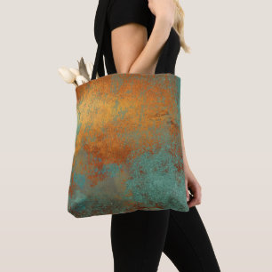 Tote Bag Trendy Rich Copper Patina Metallic