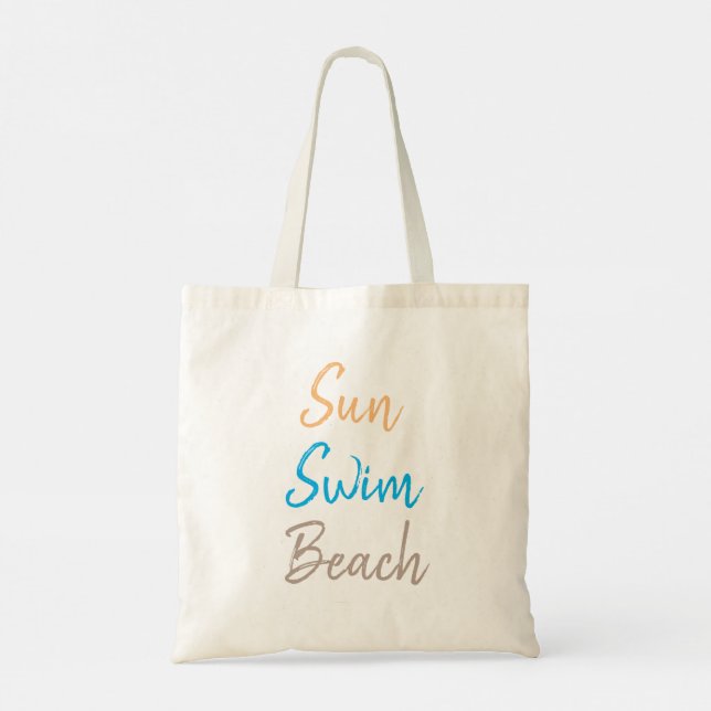 Tote Bag Trendy Sun Swim Beach personnalisé (Dos)