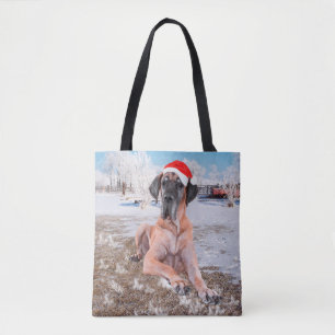 Tote Bag Très Beau Chien Danse Assis Dans Le Casquette De N