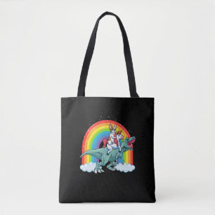 Tote Bag Trex Dinosaur Arc-en-ciel d'Unicorne