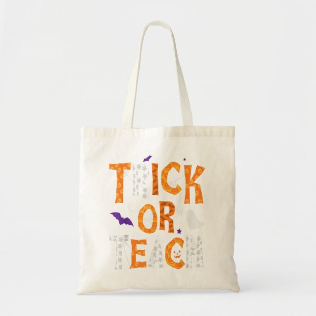 Tote Bag Tri Ou Enseigner Enseignant Halloween (Devant)