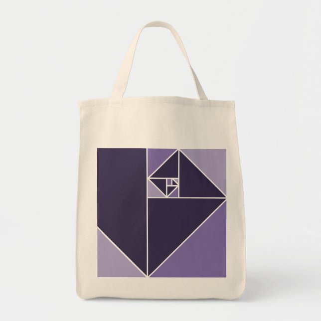 Tote Bag Triangles d'or de rapport (pourpres) (Devant)