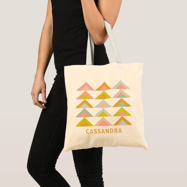 Tote Bag Triangles géométriques modernes mignons en couleur (Devant (produit))