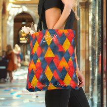 Triangles géométriques vifs en rouge, jaune, bleu