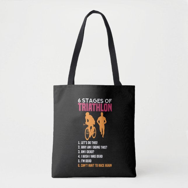 Tote Bag Triathlon - 6 Étapes Du Triathlon (Devant)