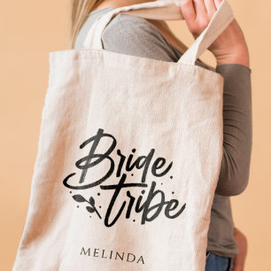 Tote Bag Tribe de mariée minimaliste rustique personnalisée
