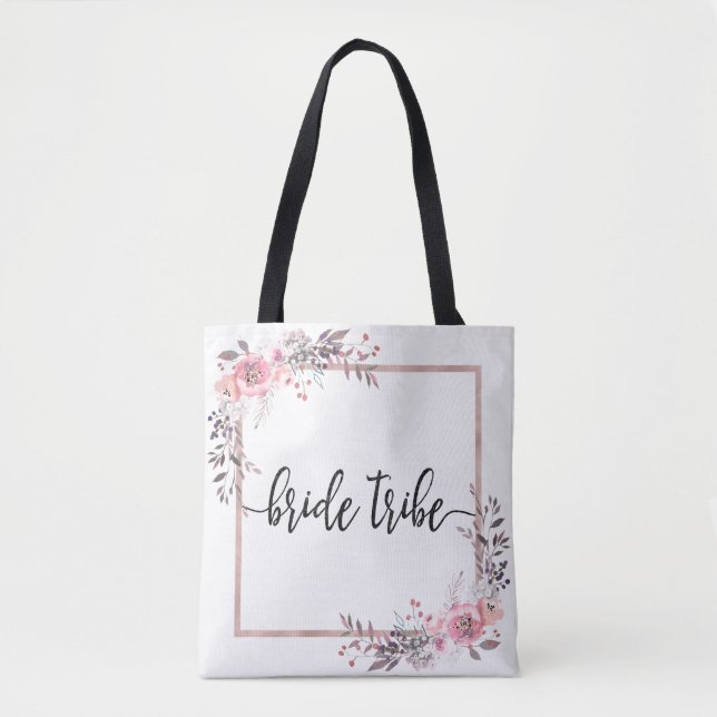 Tote Bag Tribu de mariées Mariages encadrées en or noir et  (Devant)
