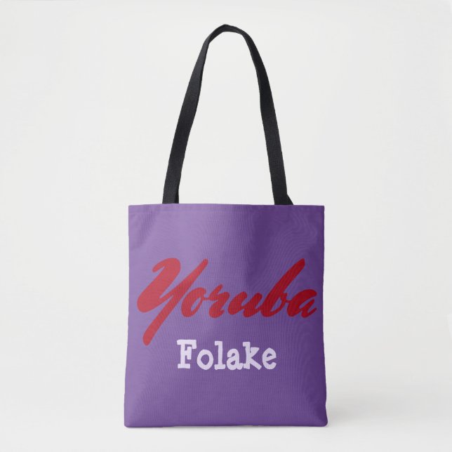 Tote Bag Tribu du Yoruba pourpre (Devant)