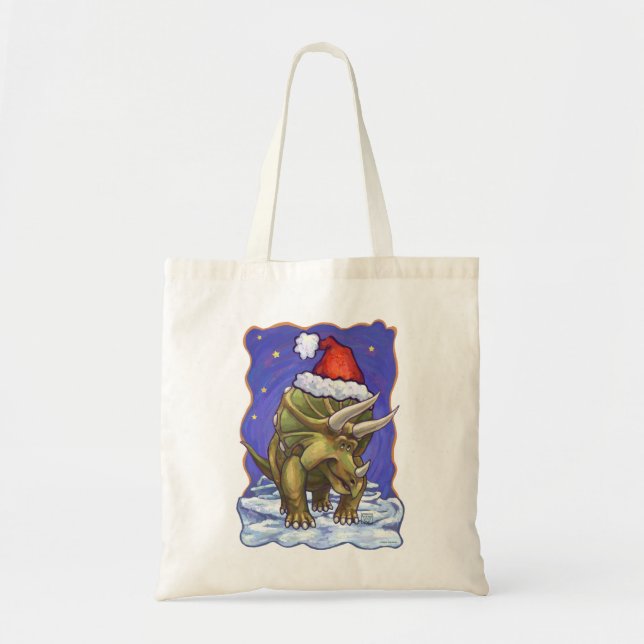 Tote Bag Tricératops Noël (Devant)