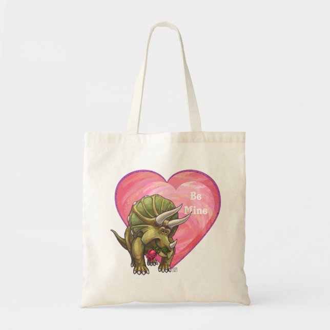 Tote Bag Tricératops Red Rose Heart (Devant)