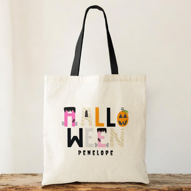 Tote Bag Trick Halloween personnalisé ou traiter Citrouille (Créateur téléchargé)