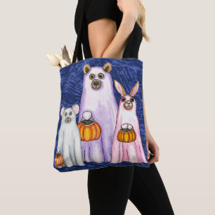 Tote Bag Trick or Treat Forest Friends Ghost Trio