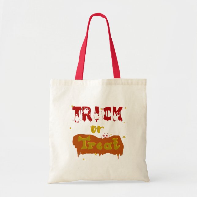 Tote Bag Trick or Treat Funny Boo Halloween (Devant)