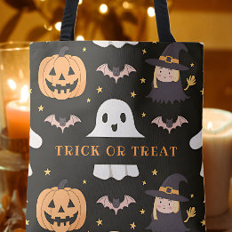 Tote Bag Trick Or Treat Gentil Fantôme Citrouille Sorcière