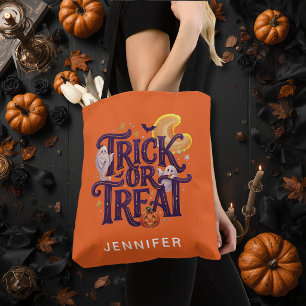 Tote Bag Trick or Treat Gentil Fantôme Orange