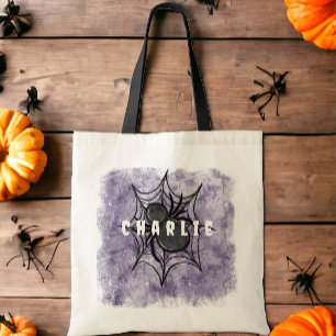 Tote Bag Trick or Treat Halloween Candy personnalisé araign