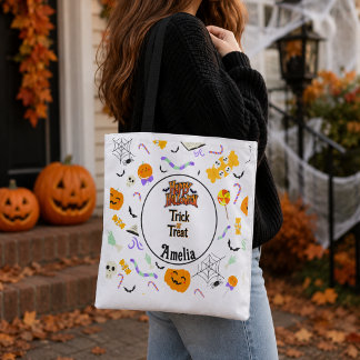 Tote Bag Trick or Treat personnalisé Halloween mignon