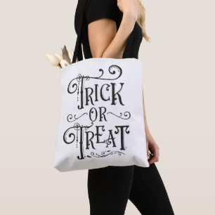 Tote Bag Trick or Treat Typographie Vintage Halloween