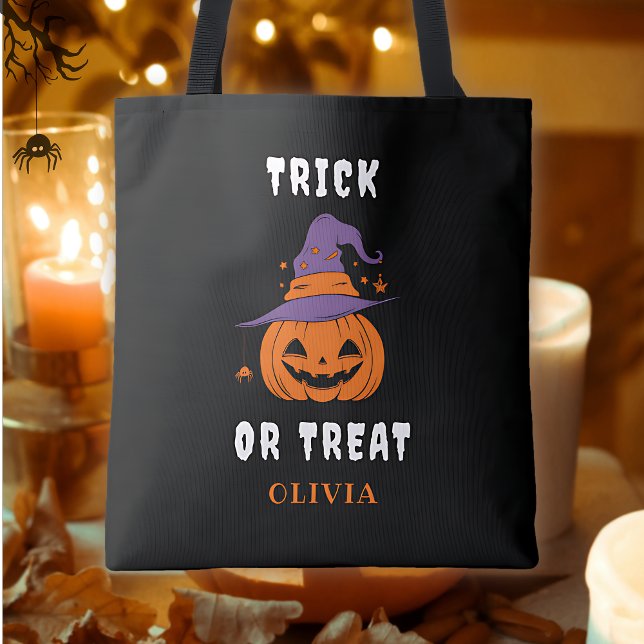 Tote Bag Trick Ou Nom De Traitement Citrouille Halloween Pe (Créateur téléchargé)