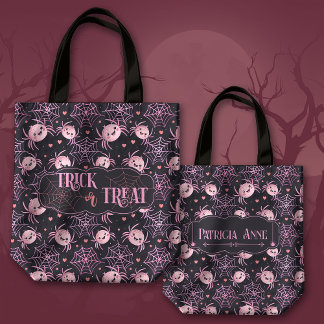 Tote Bag Trick ou traitement d'Halloween doux araignées et