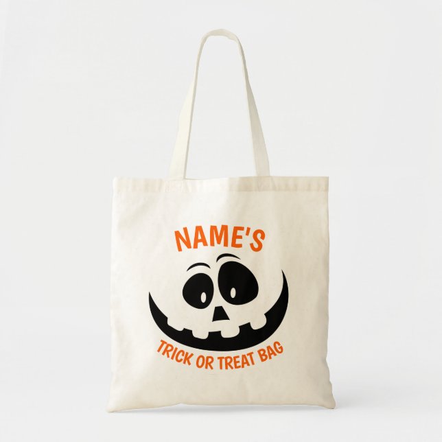 Tote Bag Trick ou traitement d'Halloween personnalisé (Devant)