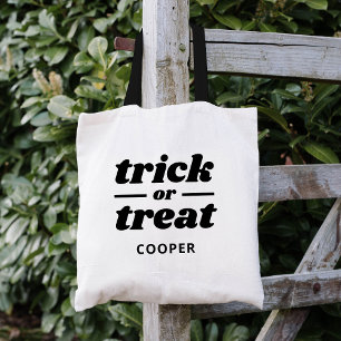 Tote Bag Trick ou traitement Halloween monogramme