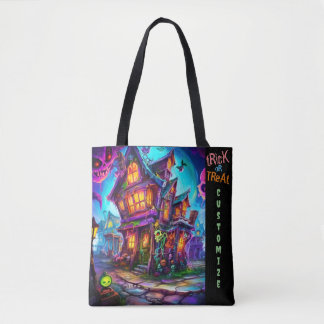 Tote Bag Trick ou traiter Halloween Ville Customisée Tot no