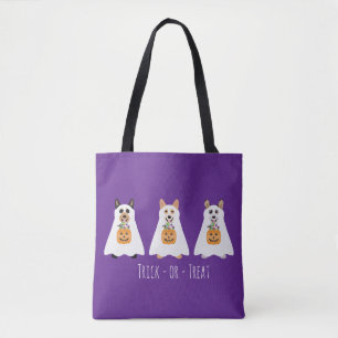 Tote Bag Trick Ou Treat Corgi Ghost Dogs Halloween