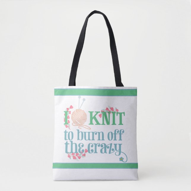 Tote Bag Tricot Drôle Citation - I Knit - Knitters Project (Devant)