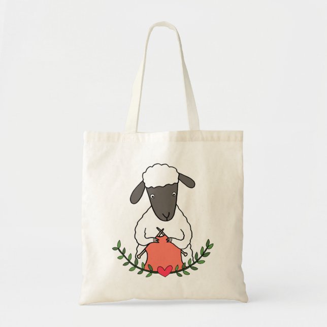 Tote Bag Tricot drôle mignon Mouton tricot cadeau Fil Balls (Devant)