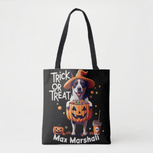Tote Bag Tricoter ou traiter le chien - Boo Crew Orange Bla