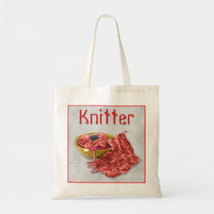 Tote Bag Tricoteuse - tricotez à la main le fil rouge de