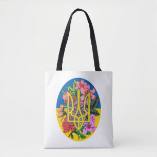Tote Bag Trident ukrainien et drapeau de l'Ukraine avec des