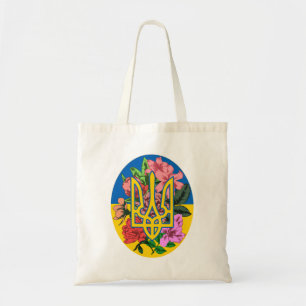 Tote Bag Trident ukrainien et drapeau de l'Ukraine avec des