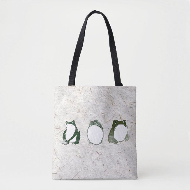 Tote Bag Trio de grenouilles japonaises grumeuses crapauds  (Devant)