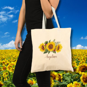 Tote Bag Trio de tournesols jaunes