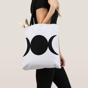 Tote Bag Triple Déesse Lunaire Noir & Blanc
