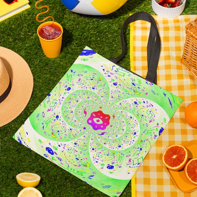 Tote Bag Trippy Green (Créateur téléchargé)