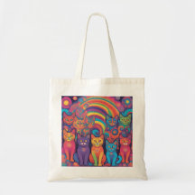 Trippy Hippy Chats Vivid Couleur Psychedélique