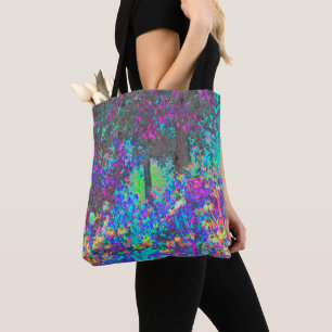 Tote Bag Trippy Lime Green et Purple Garden Sunrise