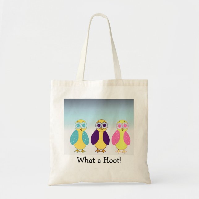 Tote Bag Trois Chouettes Cutes (Devant)