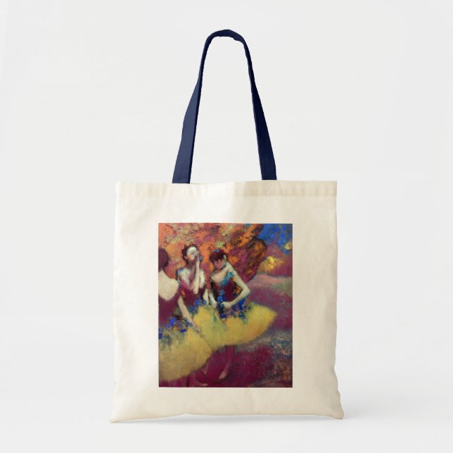 Tote Bag Trois danseurs en jupe jaune par Degas (Devant)