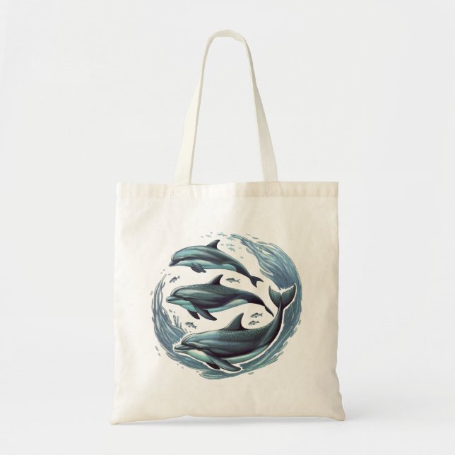 Tote Bag Trois dauphins (Devant)