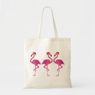Tote Bag Trois Flamants roses de Noël