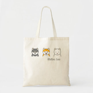 Tote Bag Trois Inus Shiba Avec Différentes Couleurs De Mant