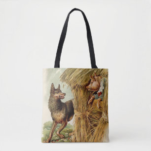 Tote Bag Trois Petits Cochons Grand Mauvais Loup, Vintage C